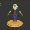 Game Movie Anthropomorphic Lion Character Wearing Black Jacket Red Shirt Blue Jeans On Yellow Base