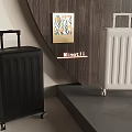 Sleek Black And White Minoti Luggage With Rolling Wheels And Handle
