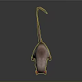 Hairless Rat with Pink Skin Red Eyes and Paws Long Thin Tail on Dark Background