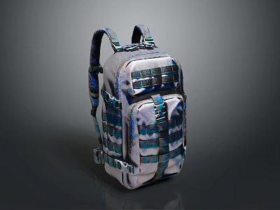 Stylish Modern Patterned Backpack Featuring Multiple Pockets Adjustable Straps And Durable Fabric 3d model
