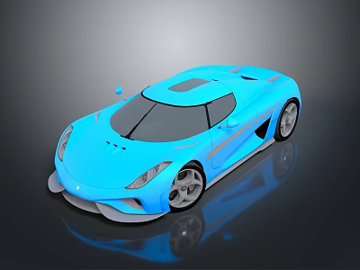 Blue Sports Car With Sleek Aerodynamic Design And Glossy Exterior Finish 3d model