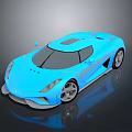 Blue Sports Car With Sleek Aerodynamic Design And Glossy Exterior Finish