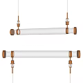 Modern Chandelier with Copper Accents and Textured Surface in Elongated Design for Interior Spaces