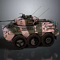 Six Wheeled Armored Vehicle With Camouflage Paint Top Antenna And Weapon System For Military Use