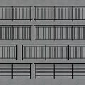 Various Metal Fence Designs Featuring Vertical And Horizontal Railings For Outdoor Spaces