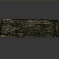 Close Up View of Stone Wood Block with Numbered Tag and Natural Texture