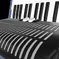 Elegant Blue Marble Accordion With Piano Keyboard Bellows And Control Buttons