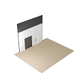 Modern Minimalist Double Doors With Dark And Light Panels And Long Metal Handles