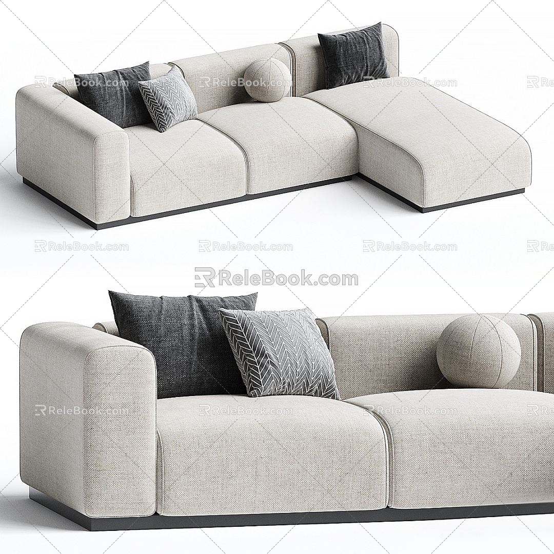 Modern Corner Sofa Braid Multiplayer Sofa Sofa 3d model