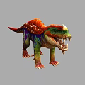 Colorful Dinosaur 3D Model With Vibrant Spiked Back And Sharp Teeth