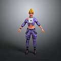 Casual Daily Clothing Outfit With Purple Cargo Pants White Jacket And Black Boots