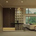 Comfortable Modern High Ceiling Living And Dining Room With Natural Wood Furnishings And Large Windows
