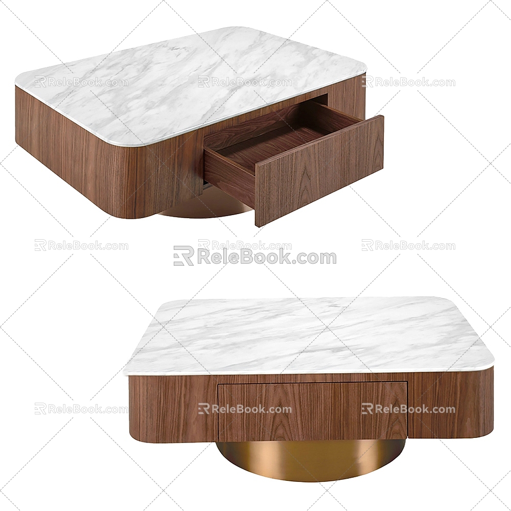 Small Square Stool Simple Coffee Table Short 3d model