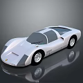 White Ferrari Sports Car With Sleek Design On Dark Background And Reflection