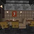 Modern Bar Interior Featuring Wooden Panels Leather Seats And Pendant Lights