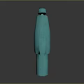Futuristic Sci Fi Teal Weapon Design with Black Grip and Glowing Barrel Elements 3d model