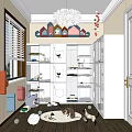 Pet Shop In Mall With Cats Display Shelves Pet Supplies And Decorative Elements