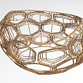 Stylish Metal Woven Decorative Basket With Hexagonal Structure And Oval Shape