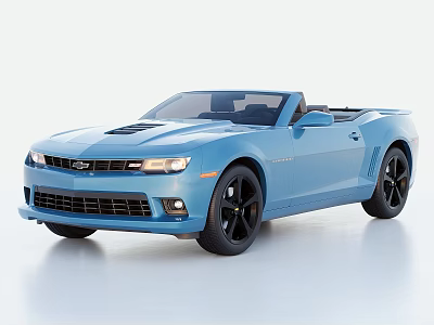 Light Blue Convertible Sports Car With Black Wheels And Open Top Design 3d model