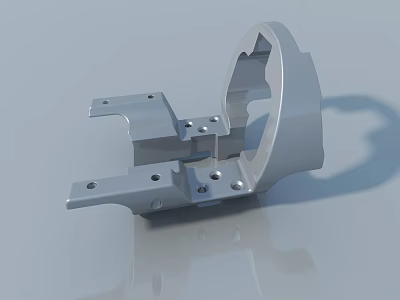 Swing Door Hardware Metal Component With Mounting Holes And Structural Design 3d model