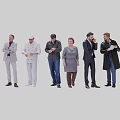 Diverse Group of People Standing Together in Various Outfits and Poses