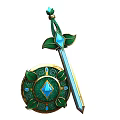 weapon sword shield game equipment sword shield cold weapon 3d model