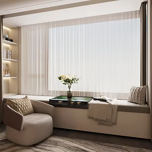 Modern Home Bedroom Bay Window Italian Bay Window Cabinet Bedroom Bay Window Cabinet Bay Window Soft Bag Bay Window Cushion 3d model