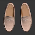 Light Pink Suede Loafers For Women With Casual Fashion Design And Comfortable Brown Sole