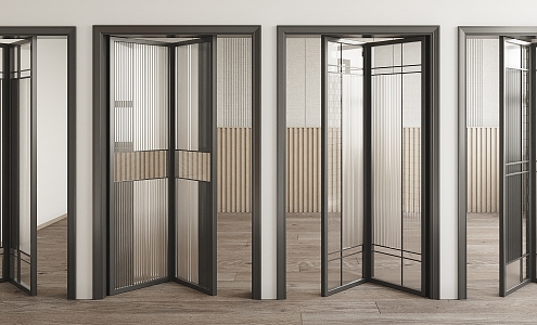 Modern sliding door sliding door glass door 3d model