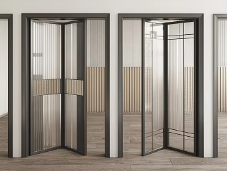 Modern sliding door sliding door glass door 3d model