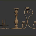 Decorative Metal Candle Holders With Ornate Designs And Multiple Candle Seats