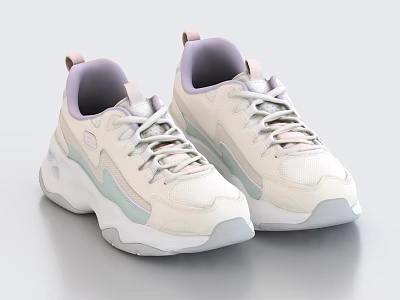Stylish Casual Sneakers With Pastel Color Accents And Modern Design 3d model