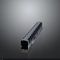 Blue And Silver Model Subway Train With Multiple Black Windows On Gray Reflective Base 3d model