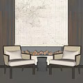 Quiet leisure sofa combination leisure chair side combination 3d model