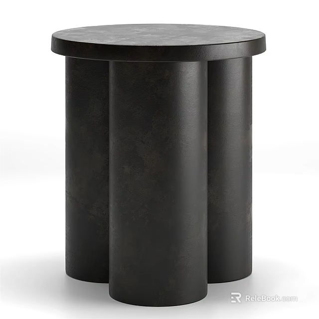 Modern Black Multiple Cylindrical Side Table With Sleek Minimalist Design For Home Interior 3d model