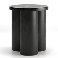 Modern Black Multiple Cylindrical Side Table With Sleek Minimalist Design For Home Interior 3d model