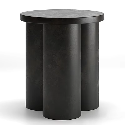 Modern Black Multiple Cylindrical Side Table With Sleek Minimalist Design For Home Interior 3d model