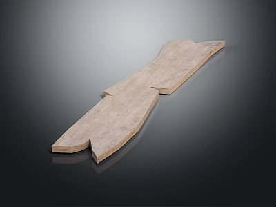 Natural Wooden Stone Material With Irregular Crafted Shape And Textured Surface 3d model