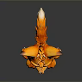 Cartoon Fox Game Movie Character with Orange Fur White Belly Big Eyes Pointed Ears