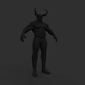 Horned Muscular Demon Character 3D Model For Game And Movie Design