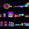 Neon Decorative Lights with Vibrant Colors Various Designs Including Stars Musical Notes for Modern Interior