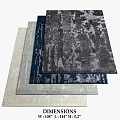 Square Rugs With Abstract Textured Patterns In Gray Blue And Beige For Home Decor