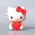 Cute Hello Kitty Inflatable Toy With Red Bow Yellow Top And Red Heart