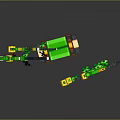 Green Building Block Toy Guns With Multiple Types And Orange Black Parts