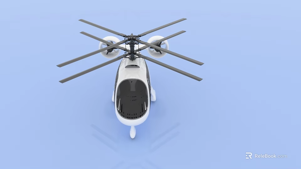 White Multi Rotor Helicopter With Modern Design And Black Windows 3d model