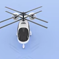 White Multi Rotor Helicopter With Modern Design And Black Windows 3d model