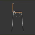 Modern Orange Wooden Chair With Wooden Seat Backrest And Metal Legs