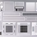 Various Modern Air Conditioner Vents With Different Grille Designs And Styles