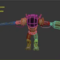 Mechanical Character With Gold Silver Armor Helmet And Arm Mechanisms