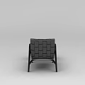 Tech Exhibition Hall Showcasing Modern Gray Woven Lounge Chair With Black Frame